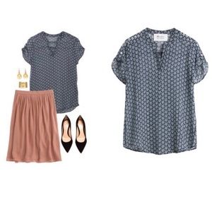 Stitch fix Alice blue Susanna split neck blouse